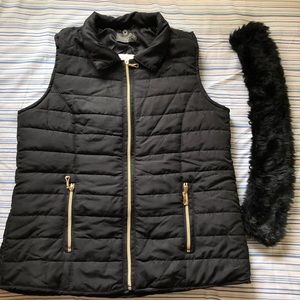 Casual Identity Vest w/ removable Faux Fur Collar